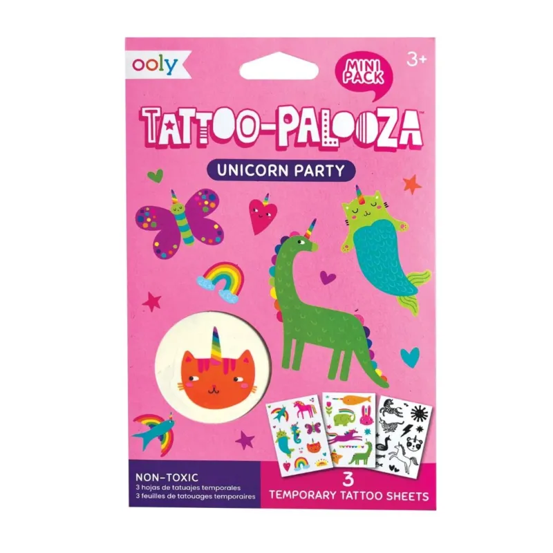 Temporäre Tattoos Mini 'Einhorn-Party'