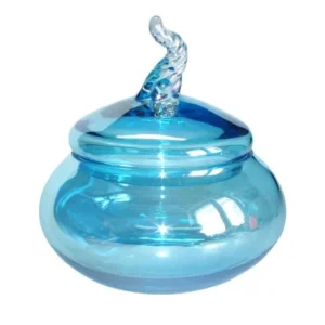 Glasdose aquamarine Jozy Art Queen 18 cm