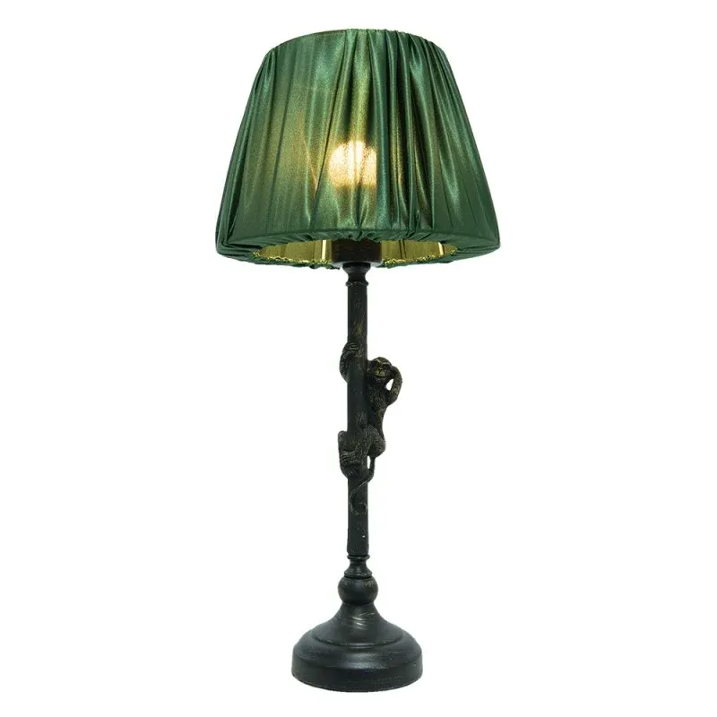 Tischlampe Affe – elegante Designlampe aus Polyresin in Braun und Grün