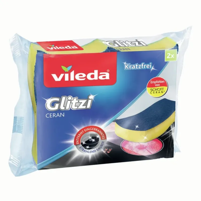 Vileda Glitzi Scheuerschwamm für Glaskeramik-Kochflächen