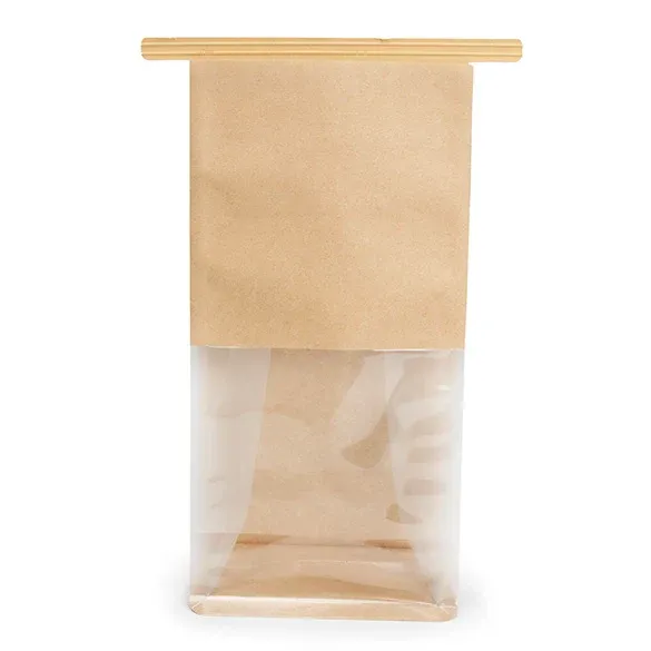 Kraft Box Bottom Tin Tie Gusset Bag 10,2x6,4x20,3cm