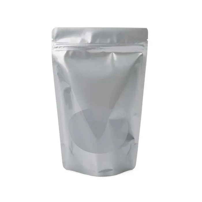 Stand Up Pouches Silver with oval Window 15x9x23.2cm | 312 grams
